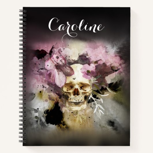 Florence Roos Roze Suiker Skull Voornaam Notitieboek (Voorkant)