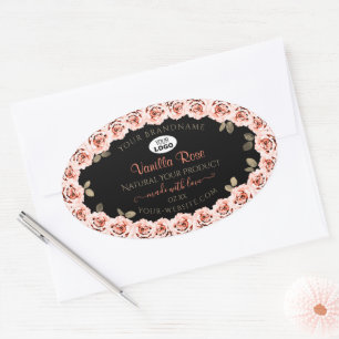 Florence Roses Black Product Package Label Logo