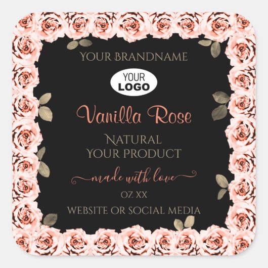 Florence Roses Black Product Package Label Logo (Voorkant)