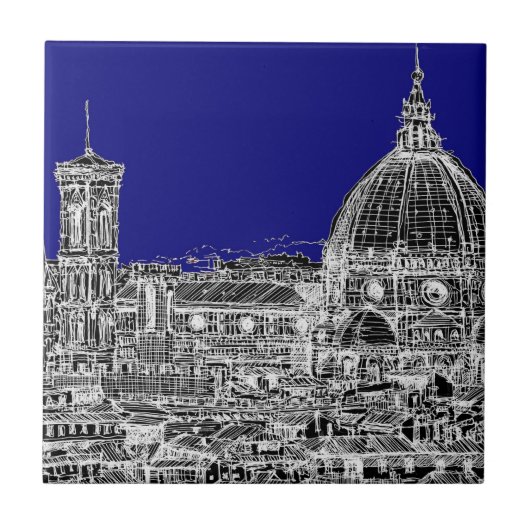 Florence royal blue tegeltje (Voorkant)