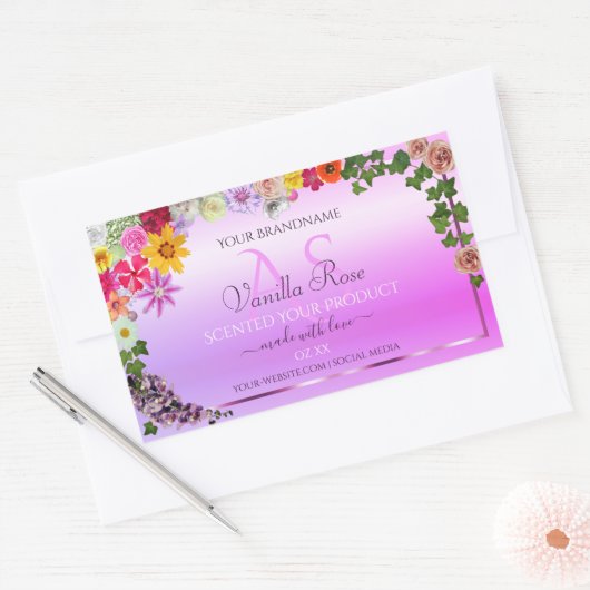 Florence roze Paarse gradiënt Etiket Monogram (Envelop)
