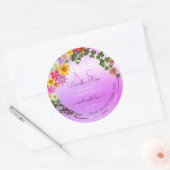 Florence roze Paarse gradiënt Etiket Monogram (Envelop)