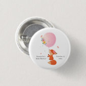 Florence roze schattig baby shower ronde button 3,2 cm (Voorkant /achterkant)