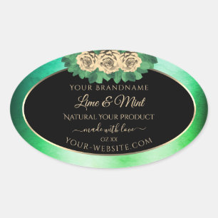 Florence Rozen Blauwgroen Groene Zwarte Etiket van