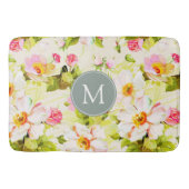 Florence Rozen Peonies Monogram Bath Mat (Voorkant)