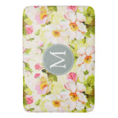 Florence Rozen Peonies Monogram Bath Mat (Voorkant Verticaal)