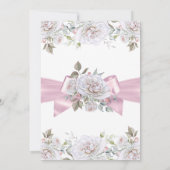  Florence Rozen Pink White Birthday Party Kaart (Achterkant)