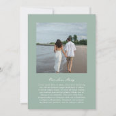 Florence Sage Green Elegant Huwelijk Save The Date (Achterkant)