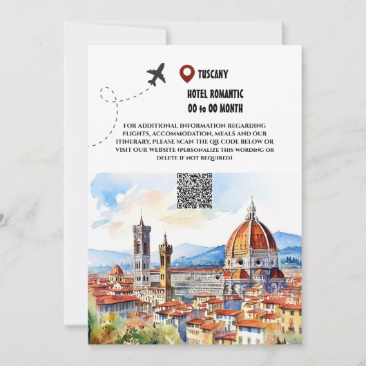 Florence save the date foto bestemming uitje (Achterkant)