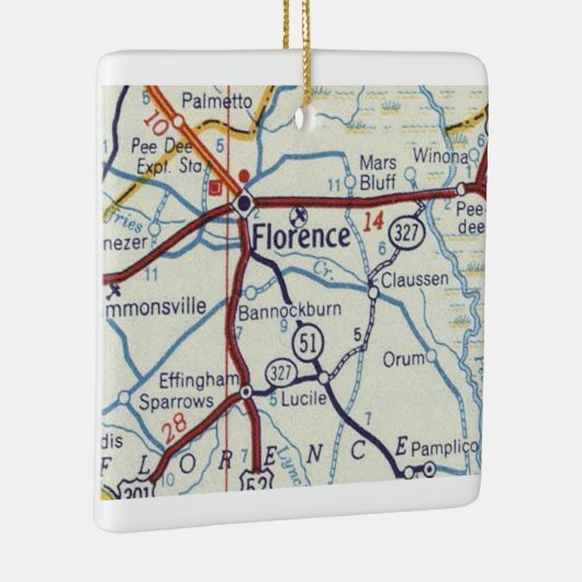 Florence SC  Map Keramisch Ornament (Rechts)