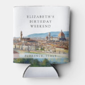 Florence Silhouette Watercolor Verjaardag Weekend Blikjeskoeler (Voorkant)