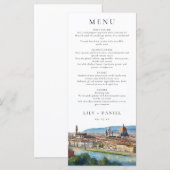 Florence Silhouette Waterverf Elegante Trouw Menu (Voorkant / Achterkant)