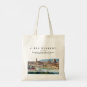 Florence Silhouette Waterverf Meisjes Weekend Tote Bag (Achterkant)