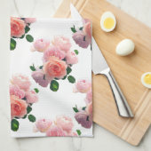 Florence Sjabloon Waterverf Kunstroze rode rozen Theedoek (Quarter Fold)