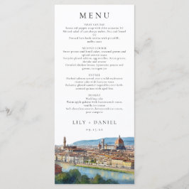 Florence Skyline Watercolor Elegant Wedding Menu