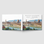 Florence Skyline Watercolor Wedding Gastenboek (Volledig)