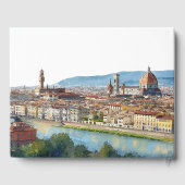 Florence Skyline Watercolor Wedding Gastenboek (Achterkant)