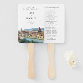 Florence Skyline Watercolor Wedding Program Handwaaier