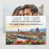 Florence stad skyline waterverf bewerkbare foto kaart (Voorkant / Achterkant)