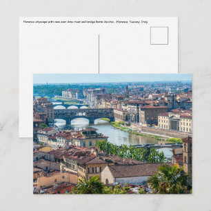 Florence stadsgezicht - Ponte Vecchio over Arno ri Briefkaart