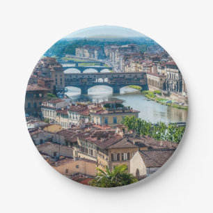 Florence stadsgezicht - Ponte Vecchio over Arno ri Papieren Bordje