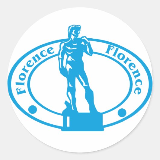 Florence Stamp Ronde Sticker (Voorkant)