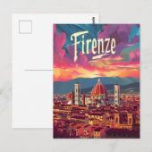 Florence Sunset Briefkaart (Voorkant / Achterkant)