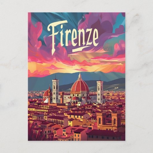 Florence Sunset Briefkaart (Voorkant)
