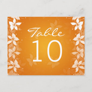 Florence Table Number Exotic Blooms Oranje Briefkaart