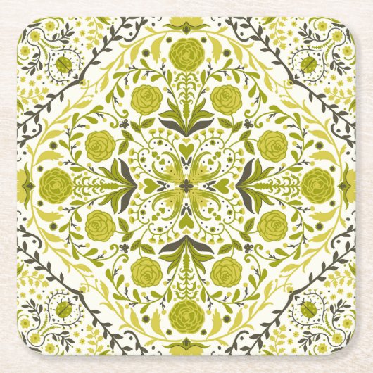 Florence-tegel in groen kartonnen onderzetters (Voorkant)