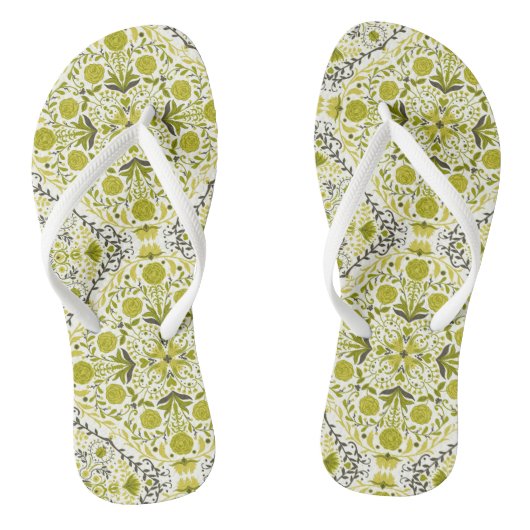 Florence-tegel in groen teenslippers (Voetbed)