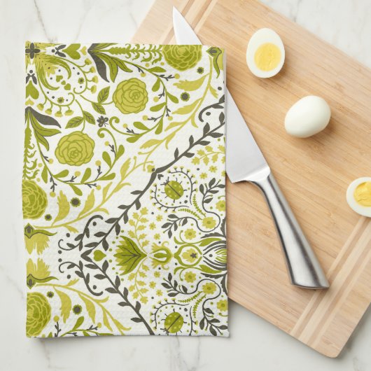 Florence-tegel in groen theedoek (Quarter Fold)