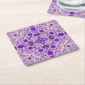 Florence-tegels in violet en katoenroze snoep kartonnen onderzetters (Schuin)