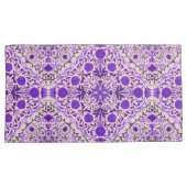 Florence-tegels in violet en katoenroze snoep kussensloop (Voorkant-Rechts)