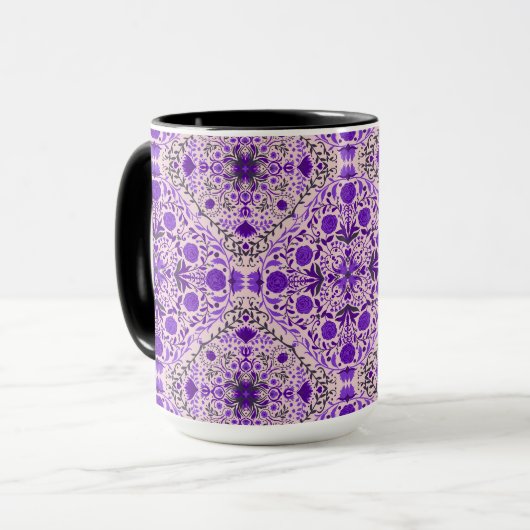 Florence-tegels in violet en katoenroze snoep mok (Voorkant links)