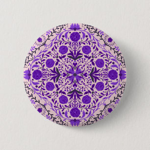 Florence-tegels in violet en katoenroze snoep ronde button 5,7 cm