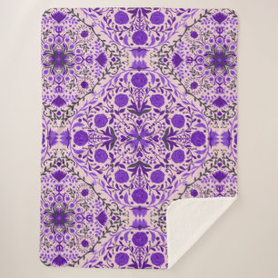 Florence-tegels in violet en katoenroze snoep sherpa deken