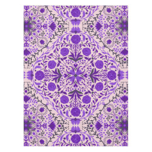Florence-tegels in violet en katoenroze snoep tafelkleed