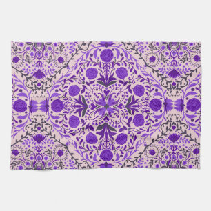 Florence-tegels in violet en katoenroze snoep theedoek
