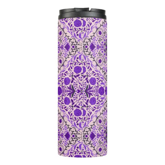 Florence-tegels in violet en katoenroze snoep thermosbeker (Achterkant)