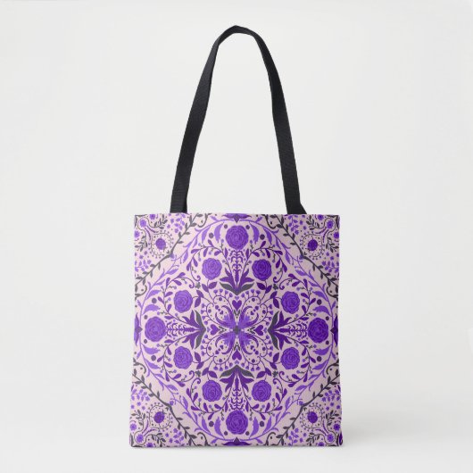 Florence-tegels in violet en katoenroze snoep tote bag (Voorkant)
