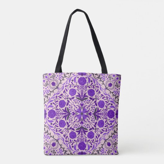 Florence-tegels in violet en katoenroze snoep tote bag (Achterkant)
