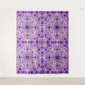 Florence-tegels in violet en katoenroze snoep wandkleed (Voorkant)