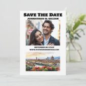 Florence trouwbestemming koppels foto Italië Save The Date (Staand voorkant)