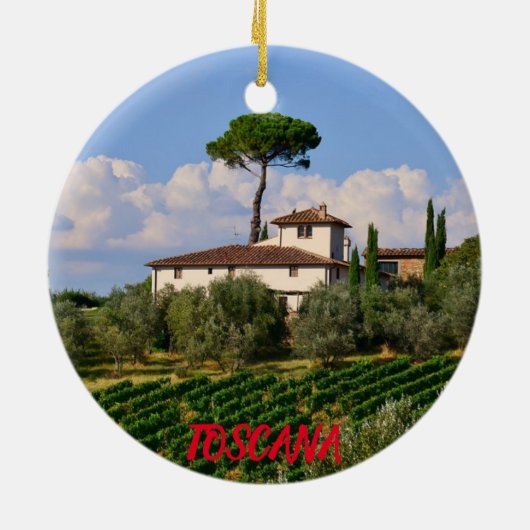 Florence Tuscany kerstversiering Keramisch Ornament (Achterkant)