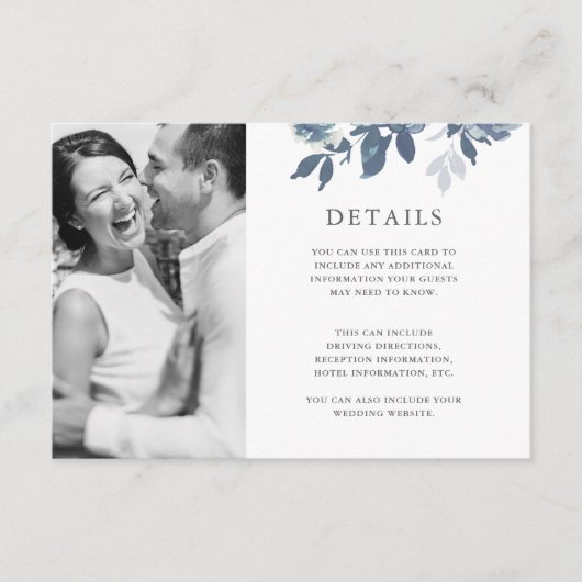 Florence Two Sided Guest Details Photo Enclosure Informatiekaartje (Voorkant)