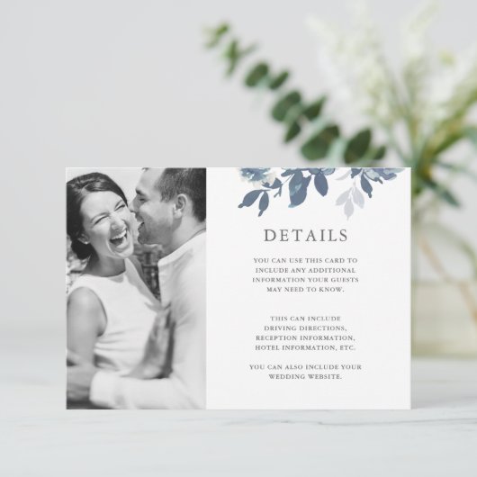 Florence Two Sided Guest Details Photo Enclosure Informatiekaartje (Staand voorkant)