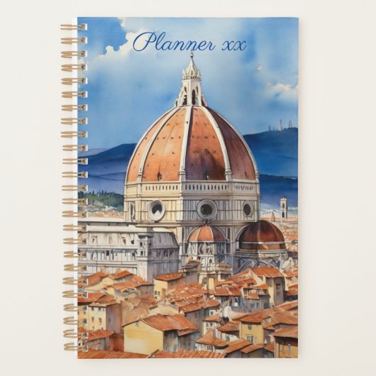 Florence uitzicht | de Duomo | WATERVERF | ongedat Planner (Voorkant)
