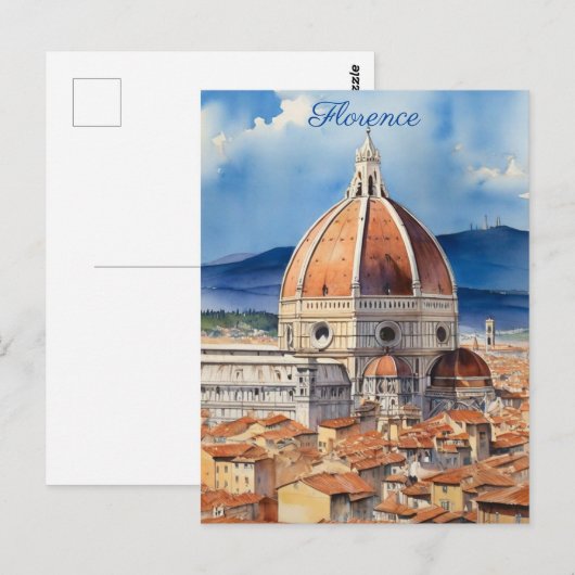 Florence uitzicht | il Duomo | aquarel  Briefkaart (Voorkant / Achterkant)