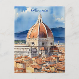 Florence uitzicht | il Duomo | waterverf  Briefkaart